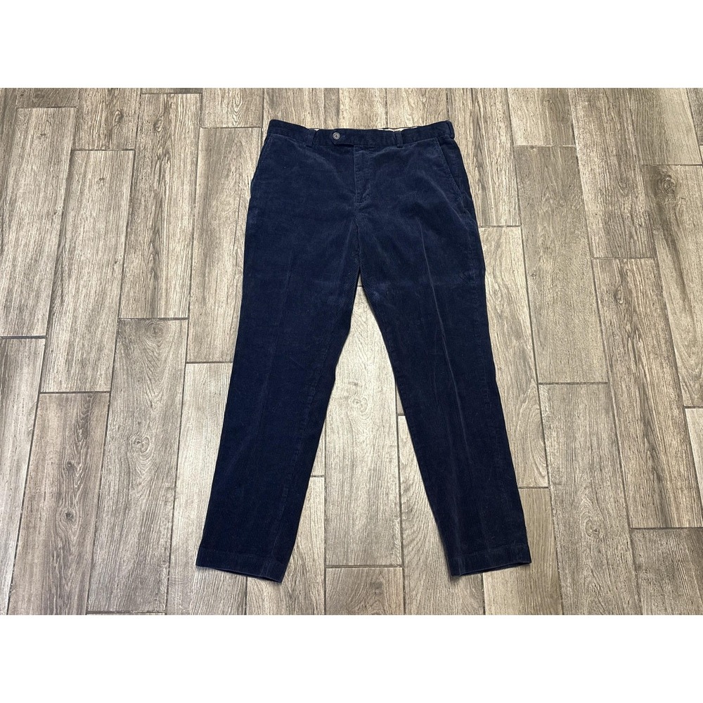 Brooks Brothers Milano Pants Mens 36x32 Navy Blue Corduroy Cotton Casual